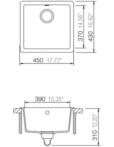 Schock Quadro Undermount Sink Cristalite N00SU