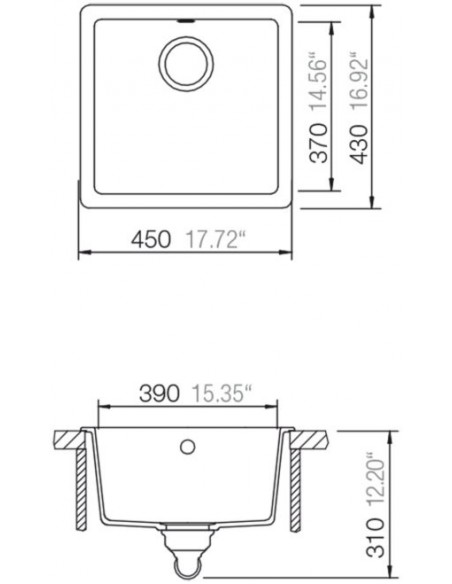 Schock Quadro Undermount Sink Cristalite N00SU