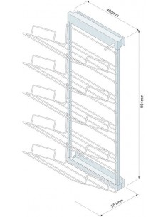 3 Tier Shoe Rack Chrome With Runner System Side Fixing To Wardrobes Bedroom Shoe Storage Solution