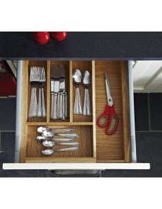 600-1000mm Oak Cutlery Tray 420mm Depth Expanding Drawer Insert 55698402