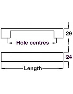 Modern Chunky D Handle 128 / 160mm Centres Stainless Steel Effect Pull 11073005 or 11073006 2