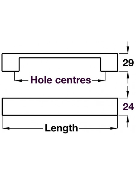 Modern Chunky D Handle 128 / 160mm Centres Stainless Steel Effect Pull 11073005 or 11073006