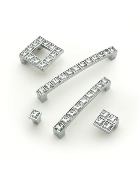 Crystal Door Handles Swarovski Elements "D" Knob & Square