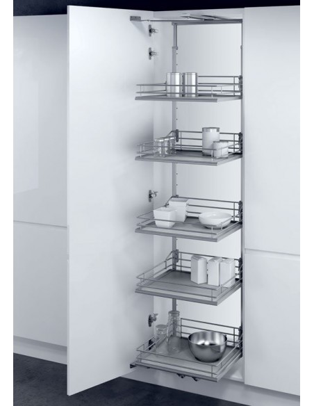 500mm VS Tal Gate Premea Grey Larder 1700-1950mm Swing Out X5 Baskets 54957583