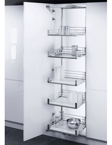 600mm Vauth-Sagel Larder Unit Complete Set 4 Sizes Glass/Chrome Baskets 