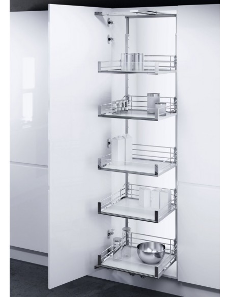 600mm Vauth-Sagel Larder Unit Complete Set 4 Sizes Glass/Chrome Baskets 