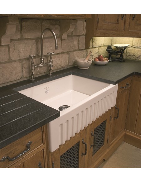 Shaws Bowland 800 Butler Apron Front Fluted Kitchen Sink Ceramic BLF5312