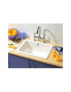 Shaws Classic Kitchen Sink 1.0 Inset / Undermount White Ceramic SCIN595 2