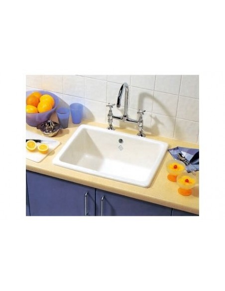 Shaws Classic Kitchen Sink 1.0 Inset / Undermount White Ceramic SCIN595
