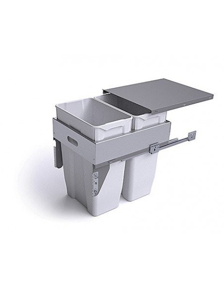 500mm Gollinucci Waste Bin Kitchen Pull Out 60L Softclose Double 585-GY
