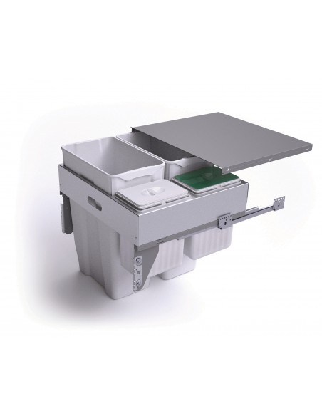 600mm Gollinucci Waste Bin 85L Pull Out Kitchen Rubbish Door Fixed 580-GY
