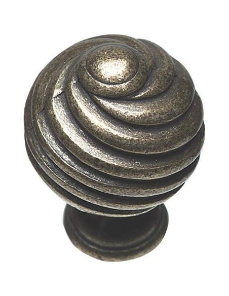 Twister Knob Door Handle Antique Pewter Or Brass 30mm Dia