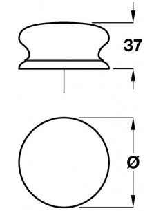 50mm Wooden Door Knob Unfinished  Oak  2