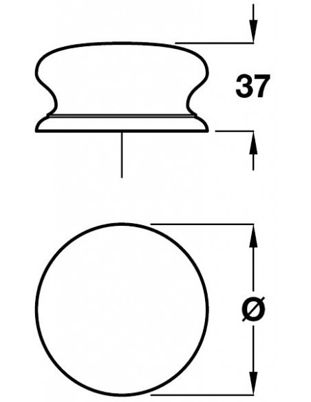 50mm Diameter Unfinished Oak Knob