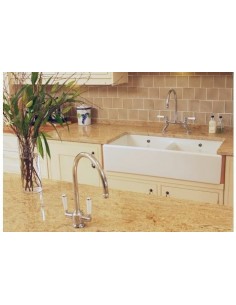 Shaws Shaker Double 1000mm Butler Apron Kitchen Sink SCSH101WH 2