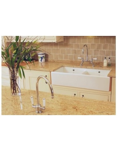 Shaws Shaker Double 1000mm Butler Apron Kitchen Sink SCSH101WH