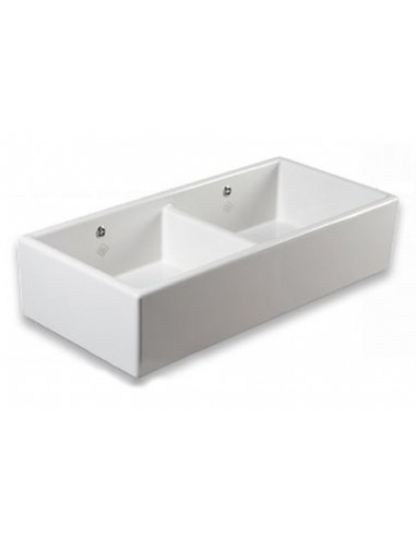 Shaws Shaker Double 1000mm Butler Apron Kitchen Sink SCSH101WH