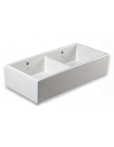 Shaws Shaker Double 1000mm Butler Apron Kitchen Sink SCSH101WH