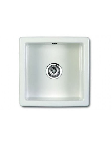 Shaws Classic Square Sink Inset/Undermount Ceramic White SCSQ460