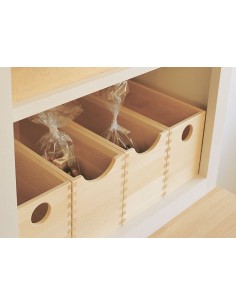 Oak Storage Box Finger-Joint Set X4 Deep Drawers Pantry Larder Display 54386420