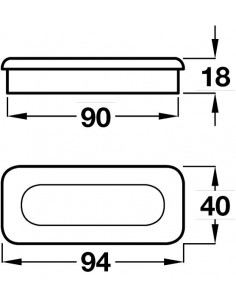 Modern Inset Wooden Door Handle 94mm Unfinished Oak 2