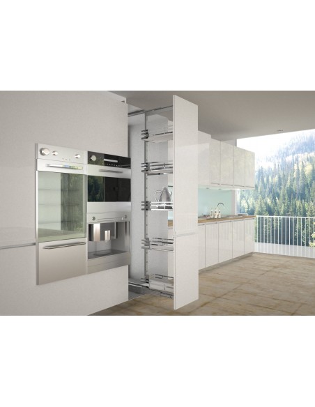Sige 600mm Tall Larder Kitchen Pull Out Solid Baskets 1880/2175mm Soft Closing LF600SMPL