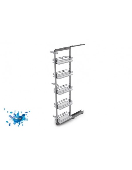 Sige 600mm Tall Larder Kitchen Pull Out Solid Baskets 1880/2175mm Soft Closing LF600SMPL