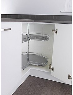 Kessebohmer 3/4 Corner Carousel Arena Grey/Chrome 700mm Dia 2
