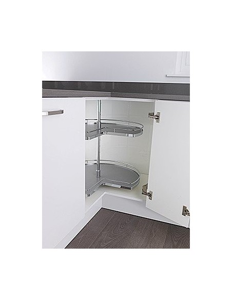 Kessebohmer 3/4 Corner Carousel Arena Grey/Chrome 700mm Dia