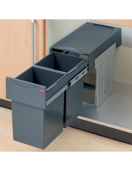300mm Hailo Tandem Bin Kitchen Waste Double Built-In 30L Hinged door  50270252 - 366610