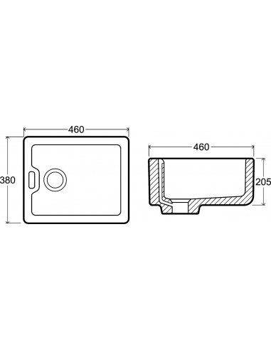 Shaws Belfast Kitchen Sink White Ceramic 460mm BE460