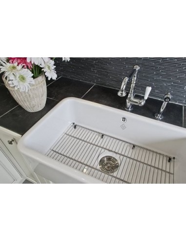 Shaws Butler 800mm SCBU800 Kitchen Sink Ceramic White Large Bowl Apron Front