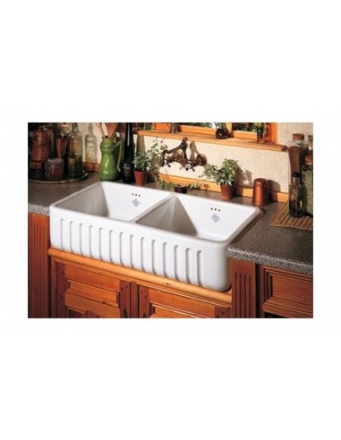 800mm Shaws Ribchester Butler Kitchen Sink Fluted Apron Front Double SO0800010