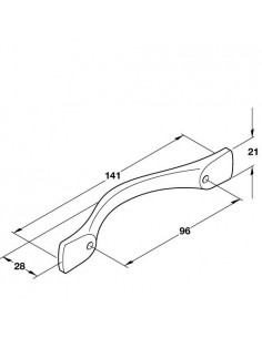 96mm Bow Handles Matt Nickel 141mm Length  2