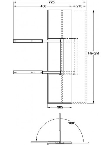 Pull Out Pivoting Mirror Bedroom Wardrobes  80575292 Tall 1155mm High Unhanded