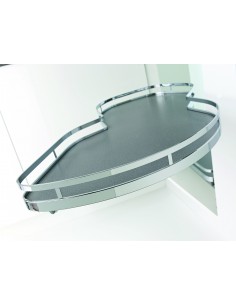 600mm Kessebohmer LeMans Kitchen Corner Carousel Style Chrome Grey KAS2LM600SC Right Hand 2