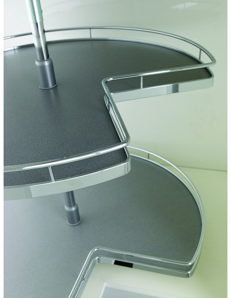 Kessebohmer 3/4 Corner Carousel Arena Grey/Chrome 700mm Dia