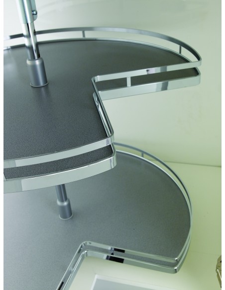 Kessebohmer 3/4 Corner Carousel Style Grey/Chrome 700mm Dia