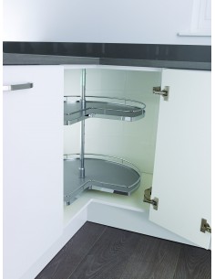 Kessebohmer 3/4 Corner Carousel Style Grey/Chrome 700mm Dia 2