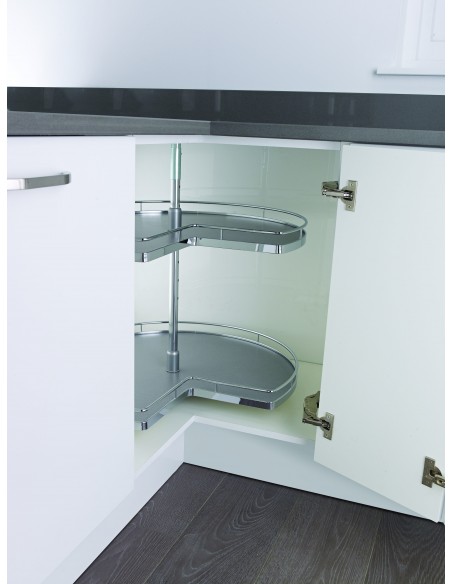 Kessebohmer 3/4 Corner Carousel Style Grey/Chrome 700mm Dia