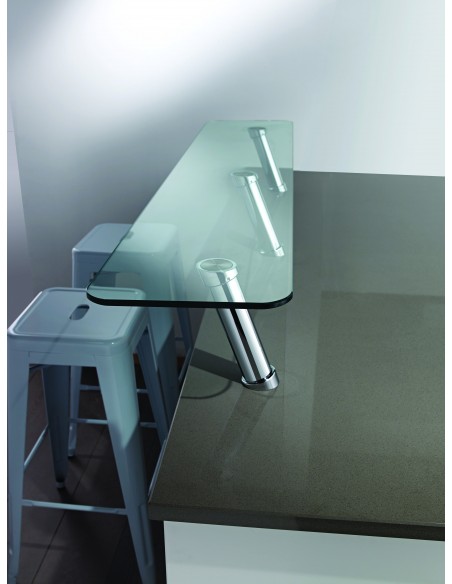 Breakfast Bar Support Glass Glued Matt Chrome 20 Degree Zinc Alloy 50526433
