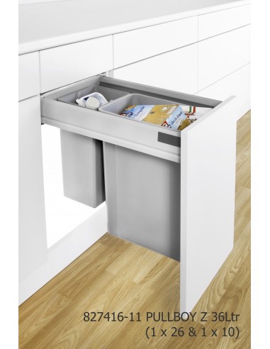 400mm Wesco Pullboy Waste Bin Kitchen Pull-Out 37L Blumotion Runners  827416-85