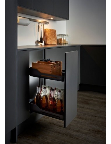 300mm Peka Libell Pull-Out Kitchen Base Unit Storage Anthracite 2-Tier PE.200.2444.43