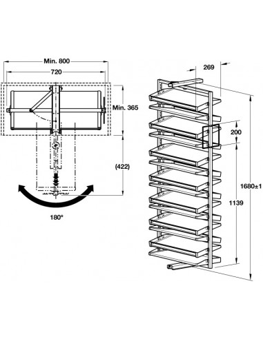 800mm Shoe Rack Pivoting 1680mm Tall Units Extending Storage X50 Shoes 80622401