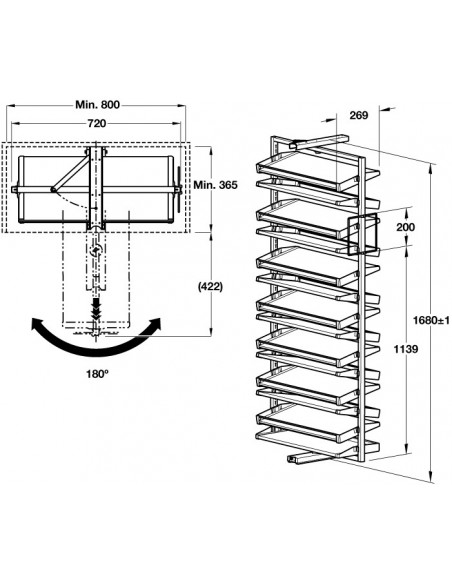 800mm Shoe Rack Pivoting 1680mm Tall Units Extending Storage X50 Shoes 80622401