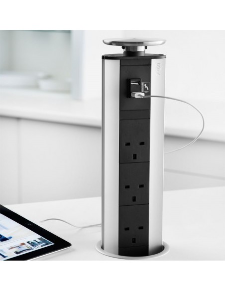 EVOline Worktop Sockets USB A+C Pop-Up Island Port Stainless Steel 1593 1041 5701