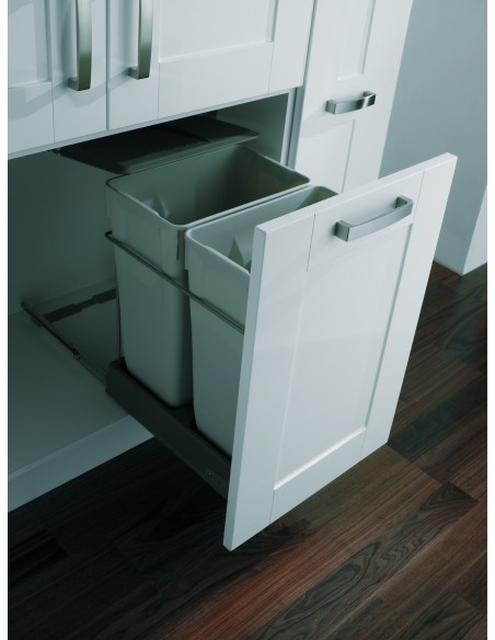 450mm Kitchen Waste Bin Large 70L Fixed Doors Double Containers 550GY