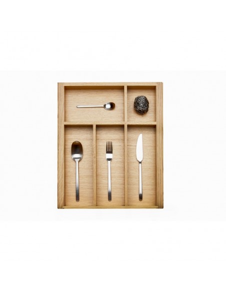 450mm Oak Cutlery Tray Insert Kitchen Storage 423mm Depth European 562-0227