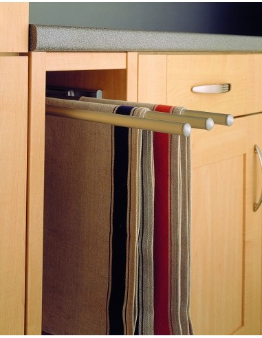 Telescopic Towel-Rail Three Arm Aluminium Silver 460mm Length 90° 51050935
