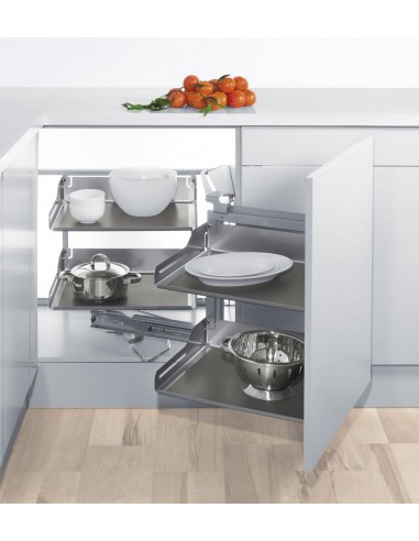 Peka Libell Magic Corner Kitchen Storage Anthracite Grey Solid Base, suits 900mm kitchen units